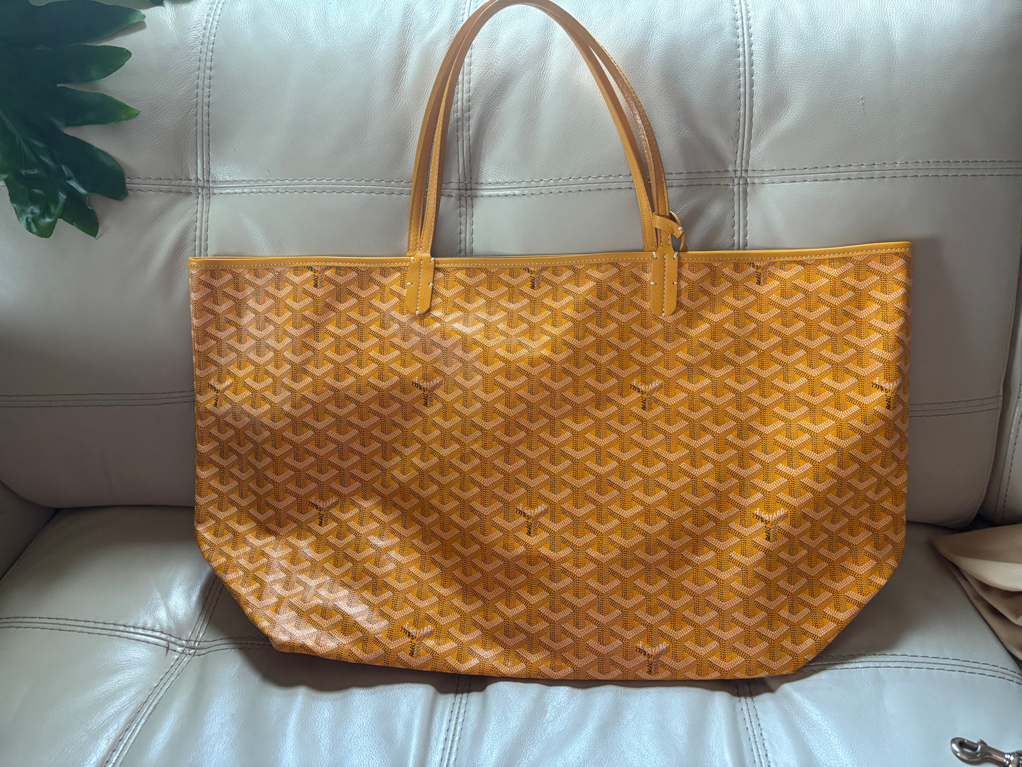 Goyard Saint Louis GM tote bag in the yellow color.