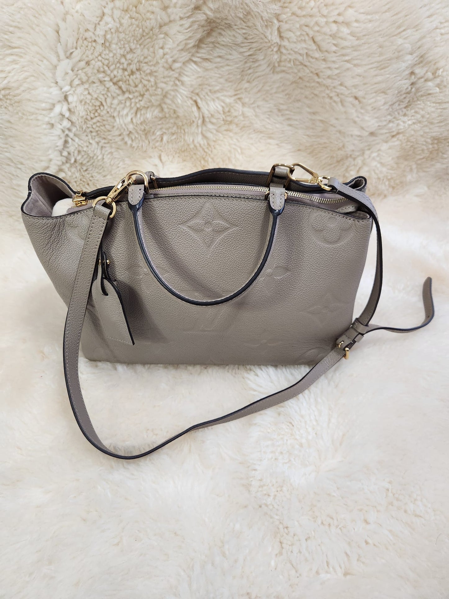 Louis Vuitton Grand Palais Monogram Empreinte Leather Turtle Dove Color L13.4 x H9.4 x W 5.9 inch