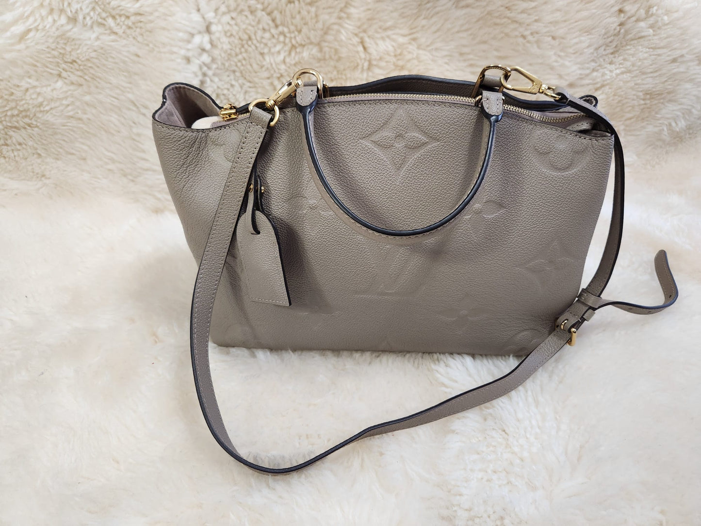 Louis Vuitton Grand Palais Monogram Empreinte Leather Turtle Dove Color L13.4 x H9.4 x W 5.9 inch