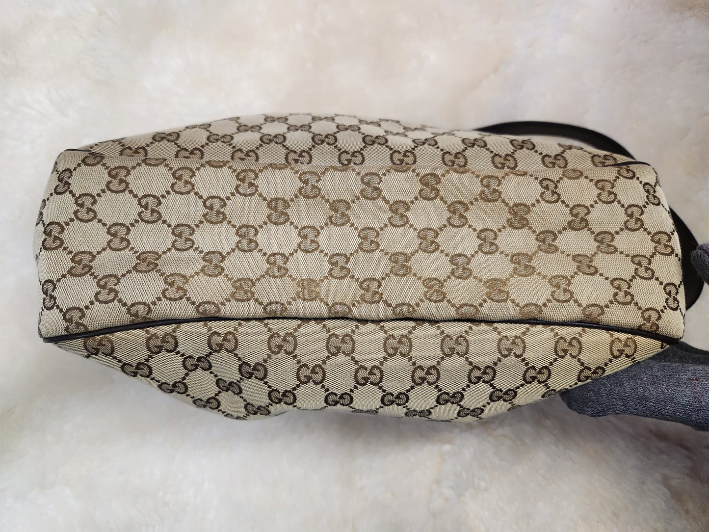 Gucci Classic Monogram Brown Canvas with Leather Trim and Straps Shoulder bag