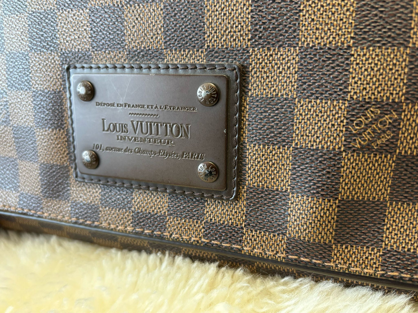 Louis Vuitton Damier Ebene Brooklyn Shoulder Messenger Bag Medium