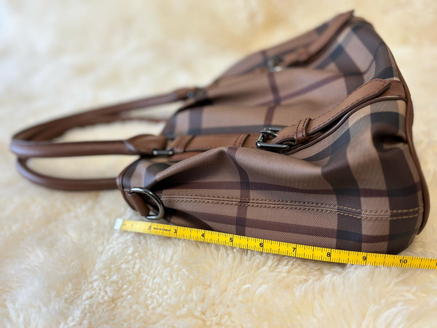 Burberry Black Smoked Check PVC and Leather Lowry Shoulder Bag
