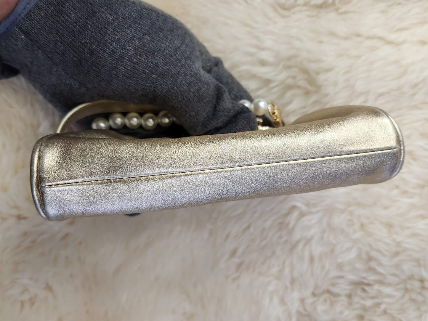 Cartier Gold Panthere Art Deco Evening Mini Pouch Bag W7 x H4 inch