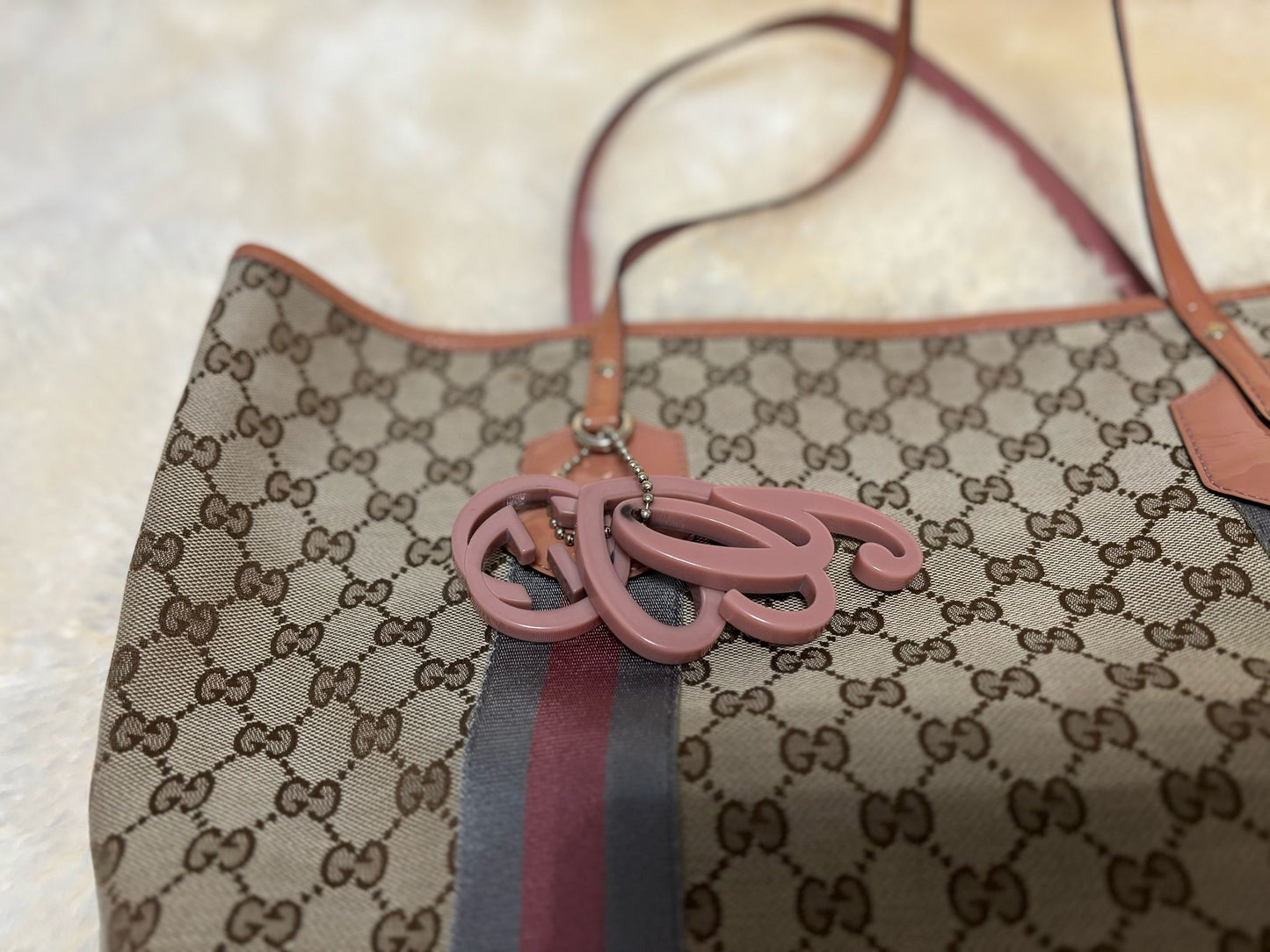 Gucci Monogram Patent Web Jolie Tote