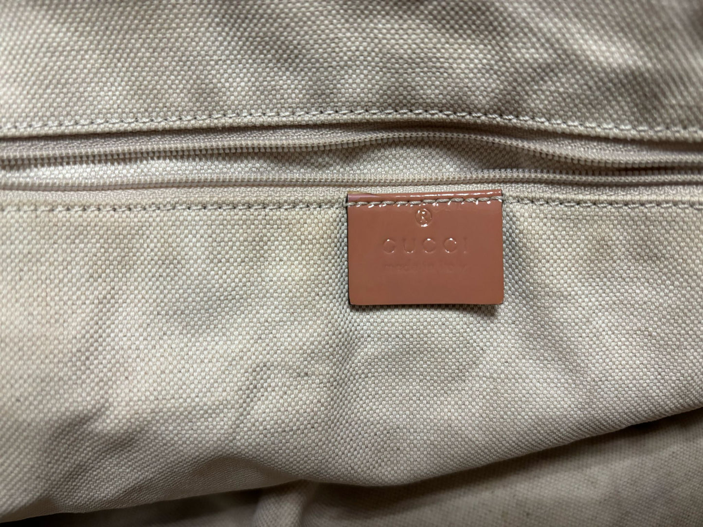 Gucci Monogram Patent Web Jolie Tote