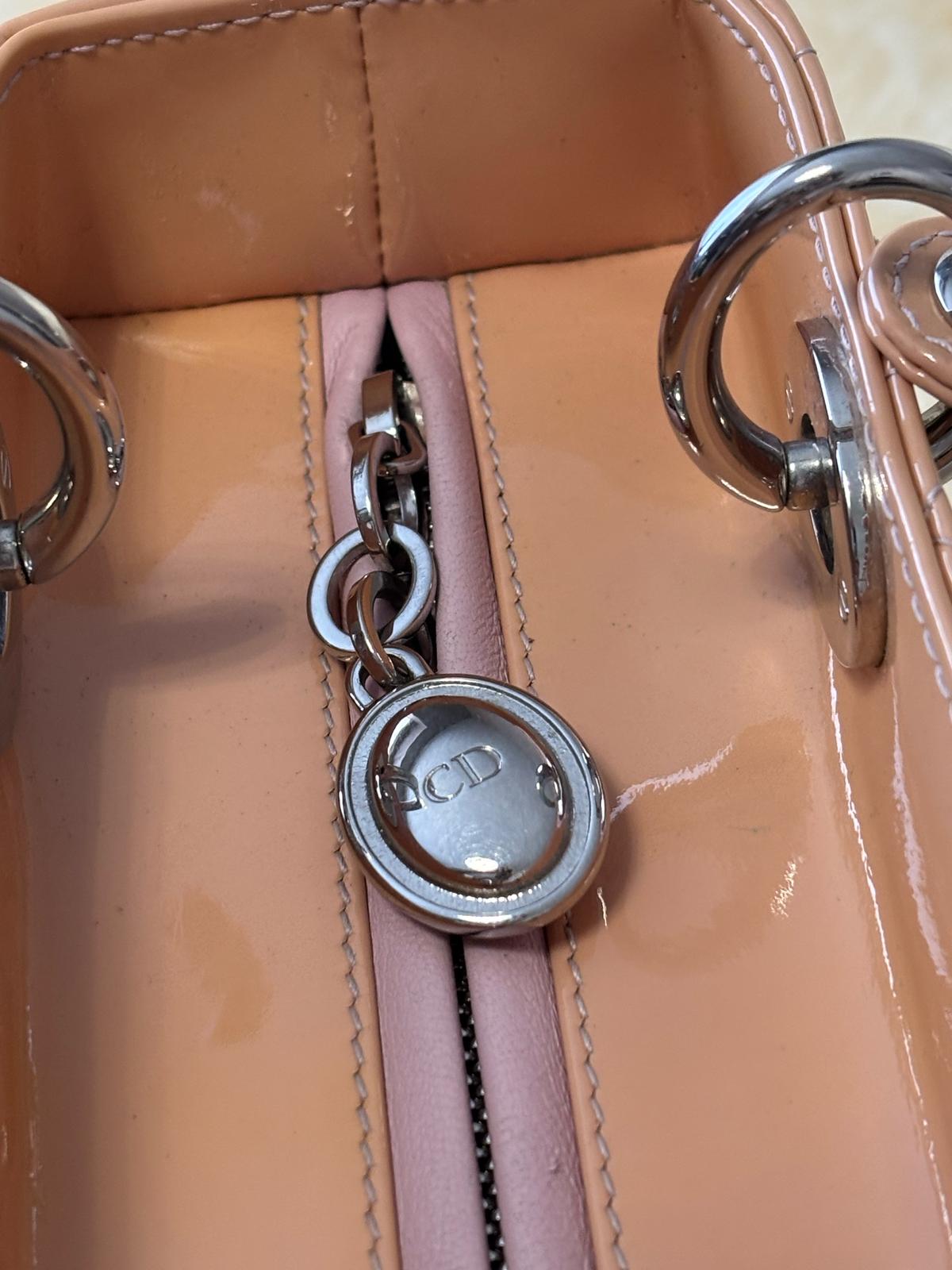 Lady Dior Satchel Medium Patent Cannage Leather with Silver Hardware