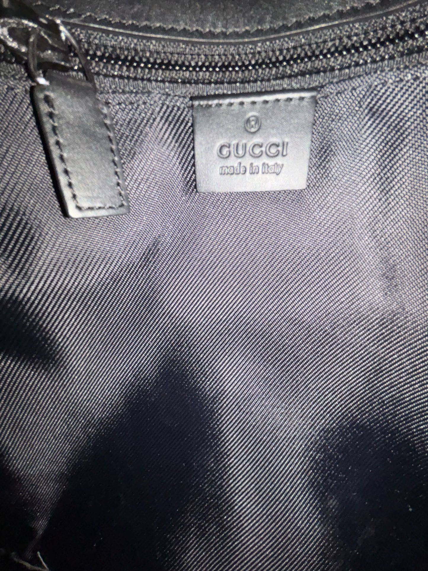 Gucci Men Black Canvas Messenger Bag Monogram with Silver Hardware