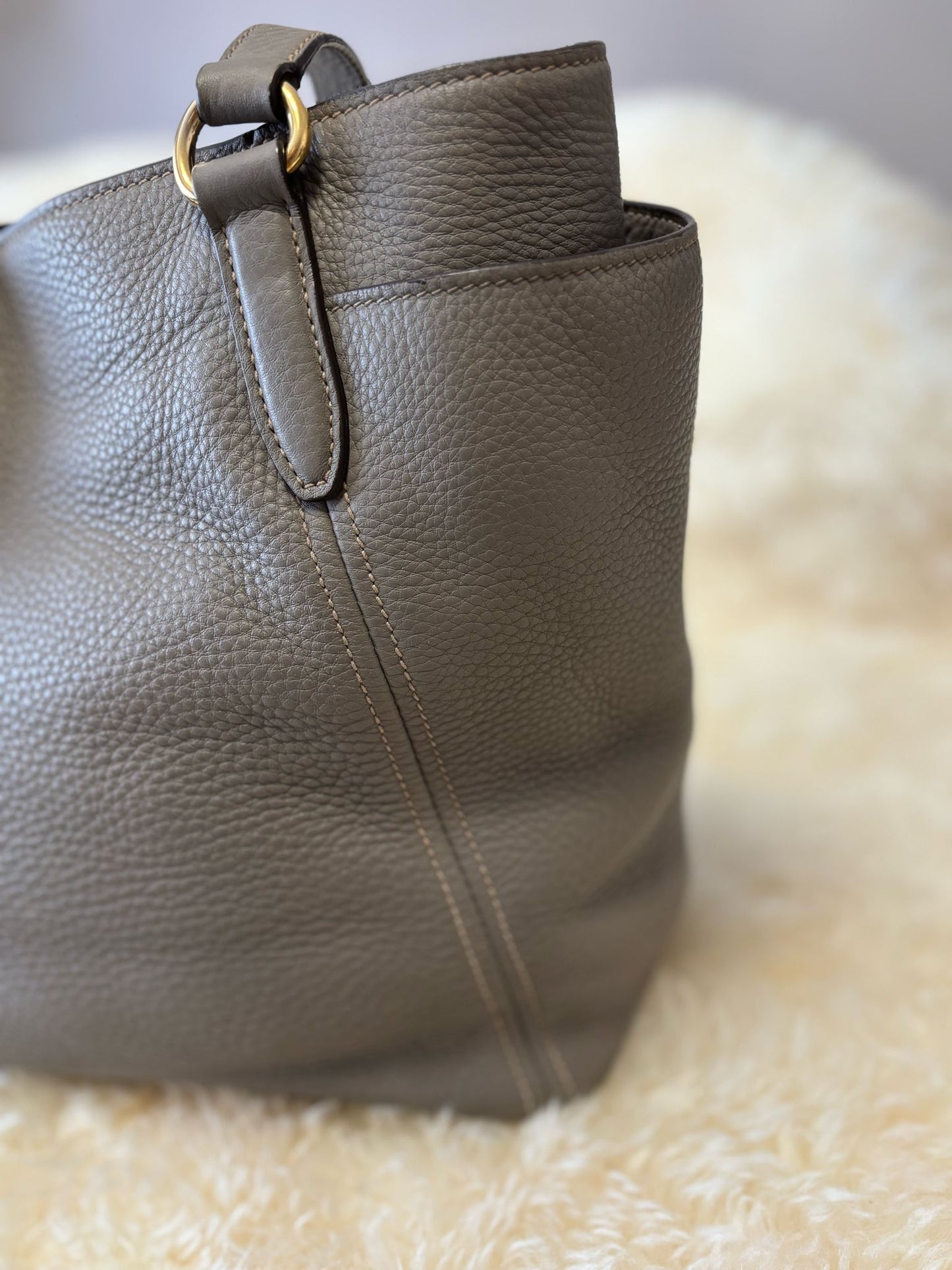 Prada Sacca 2 Manici Double Pocket Argilla Taupe Gray