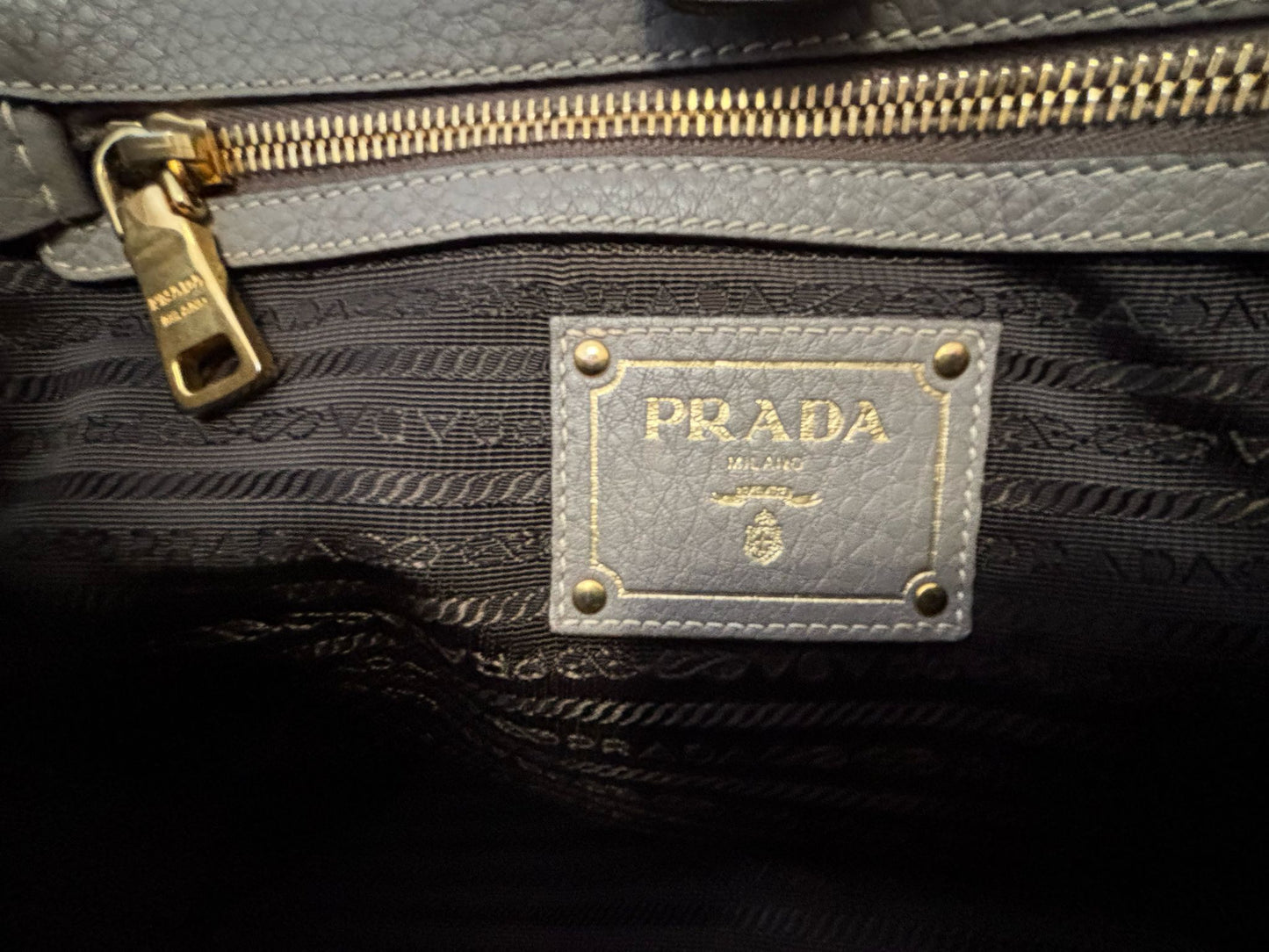 Prada Sacca 2 Manici Double Pocket Argilla Taupe Gray