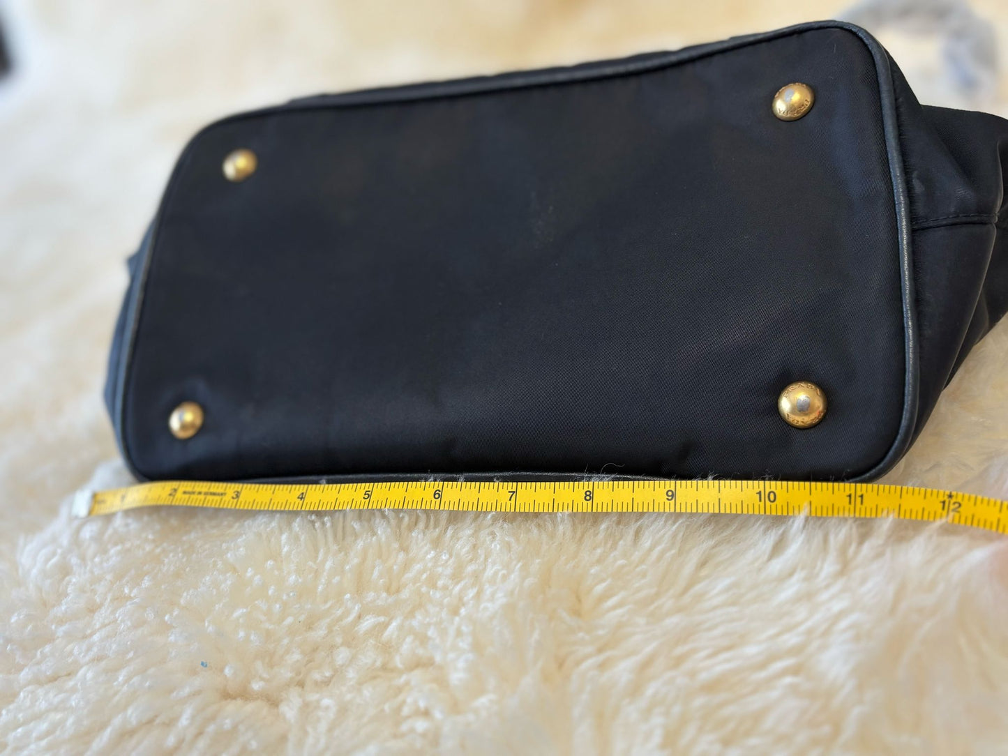 Prada Tessuto Boston Crossbody Bag Black with Gold Hardware