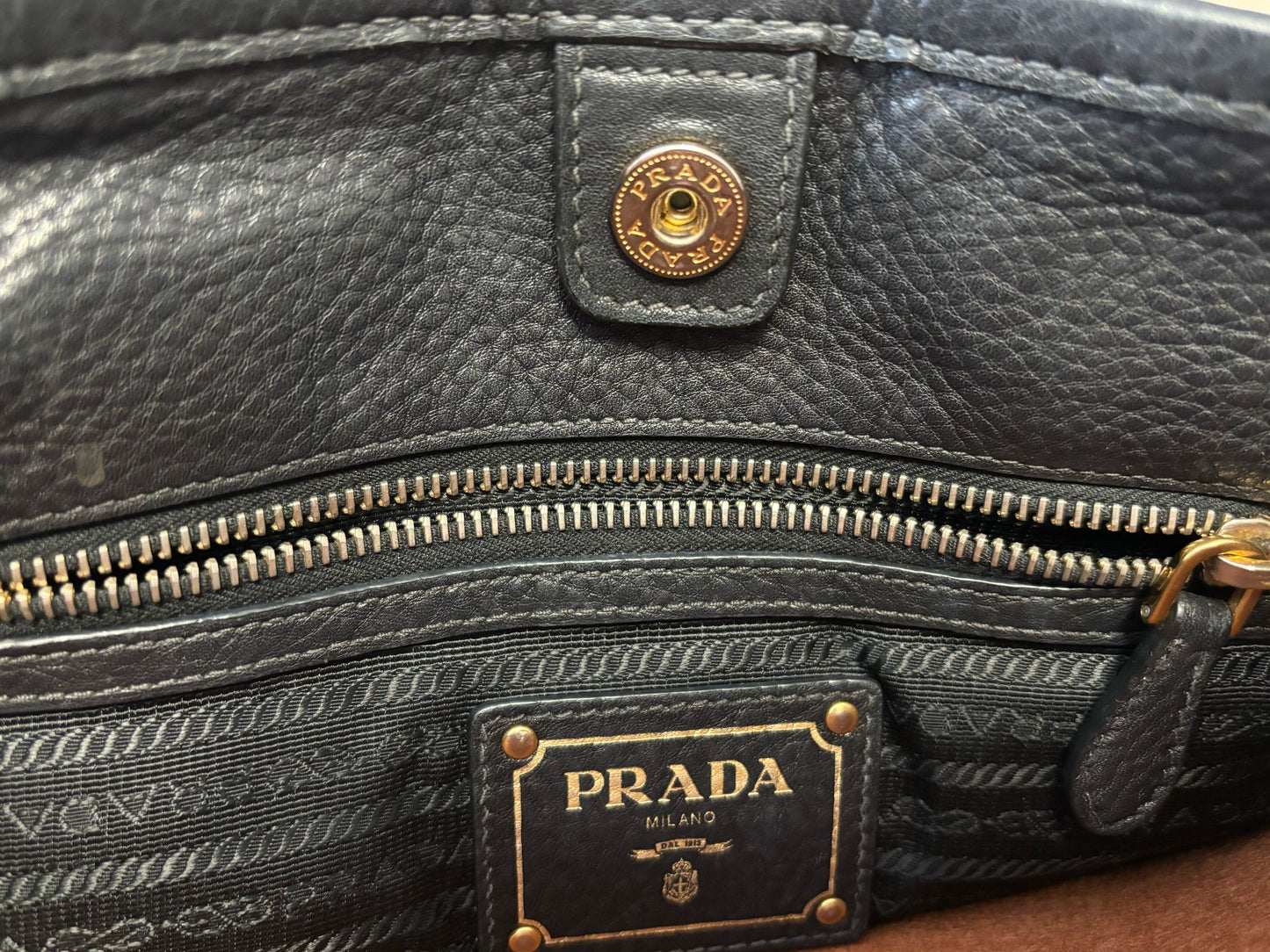 Prada Tessuto Boston Crossbody Bag Black with Gold Hardware